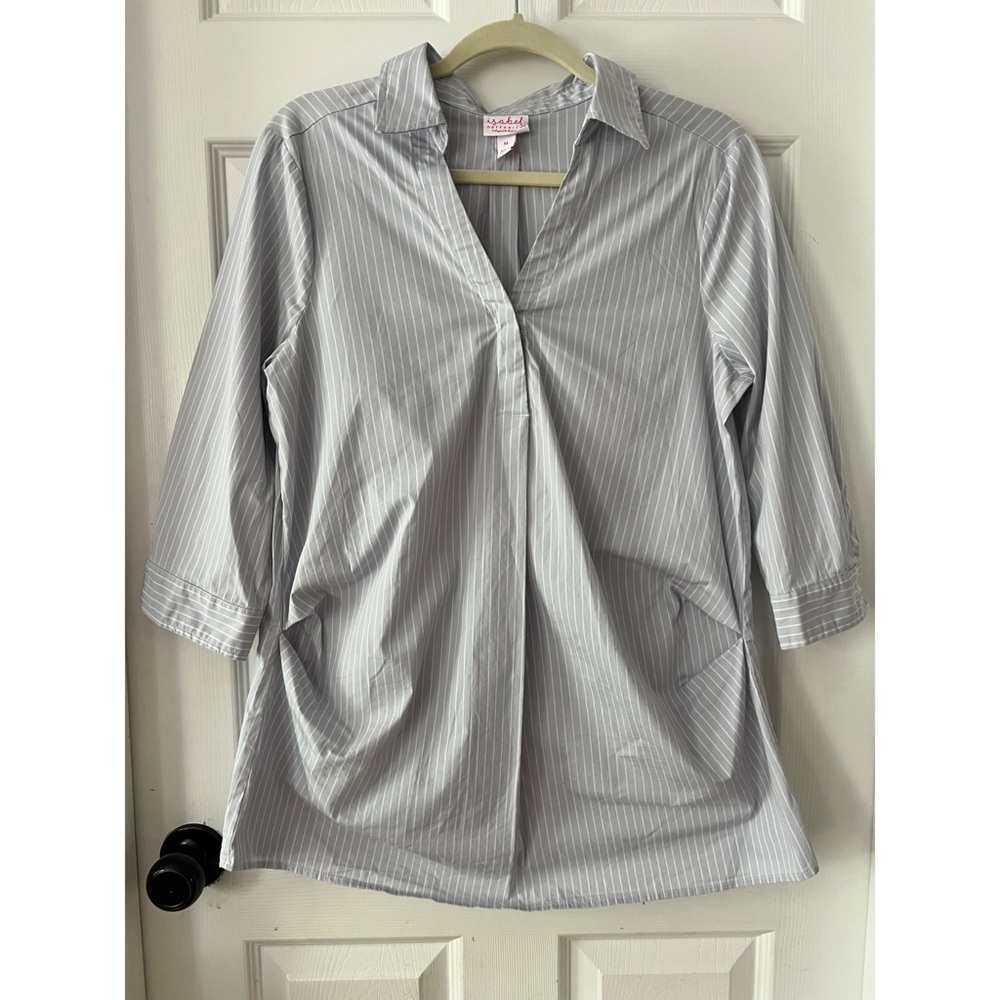 Isabel Maternity Light Blue Striped Shirt